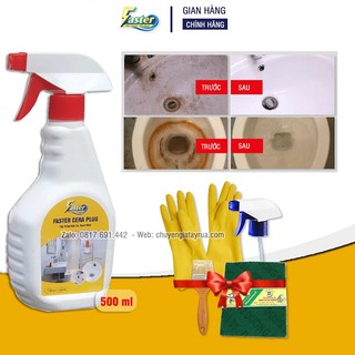 Combo Chất Tẩy Trắng Gạch Men, Tẩy Bồn Cầu, Bề Mặt Sứ Ố Vàng, Sỉn Màu, Đóng Cặn Lâu Ngày (Kèm bộ phụ kiện 4 món)