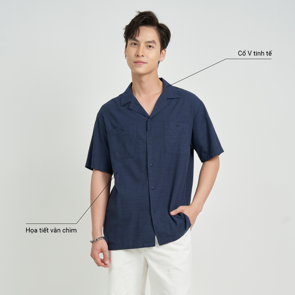 Áo Sơ Mi Dài Tay Nam Cộc Tay Local Brand KRIK  Chất Liệu Cotton Form Classic SC3015