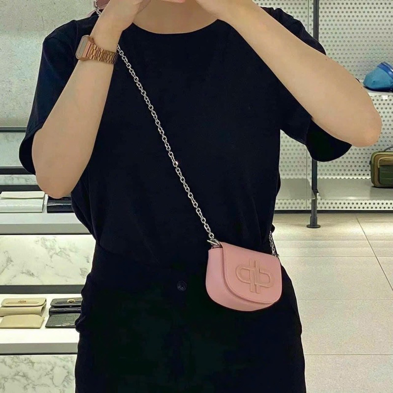 Túi mini đeo chéo Petro size 10cm dây xích phối đồng xu xinh xắn dễ thương