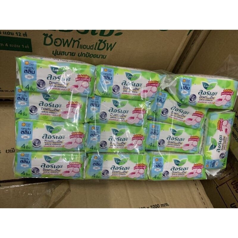 Lốc 13 Bịch Băng Vệ Sinh Ban ngày ban đêm Có Cánh Laurier Fresh Thái Lan