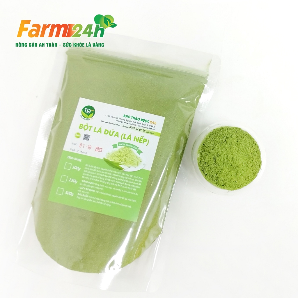 Bột lá dứa  tự nhiên, dùng tạo màu và mùi cho món ăn, thơm ngon, an toàn, bảo quản được lâu | Farm24h