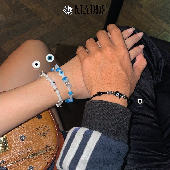 vòng tay mắt quỷ khối tròn phối màu unisex/ devil eyes / Lắc tay Madde