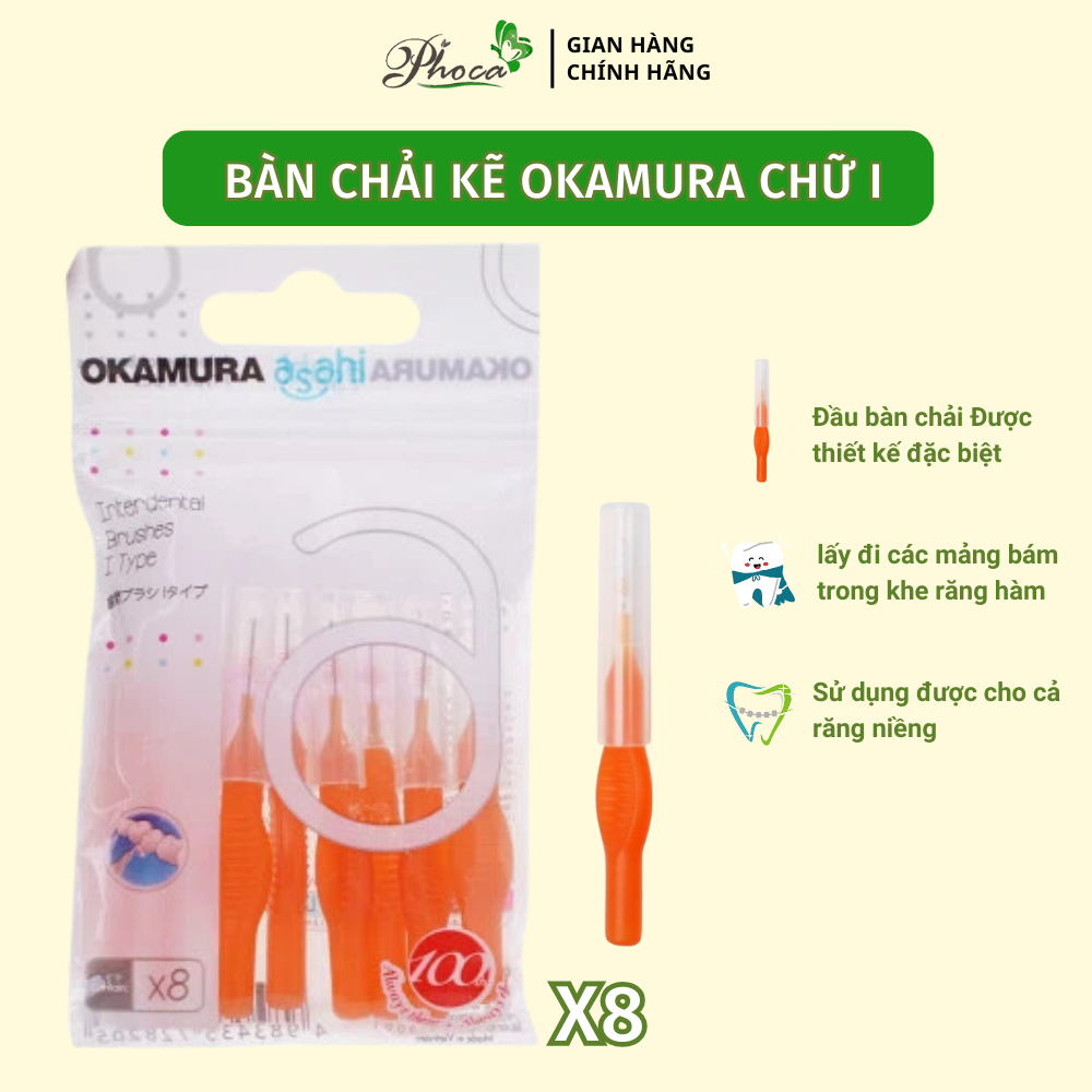 Bàn chải kẽ Okamura cho người niềng răng