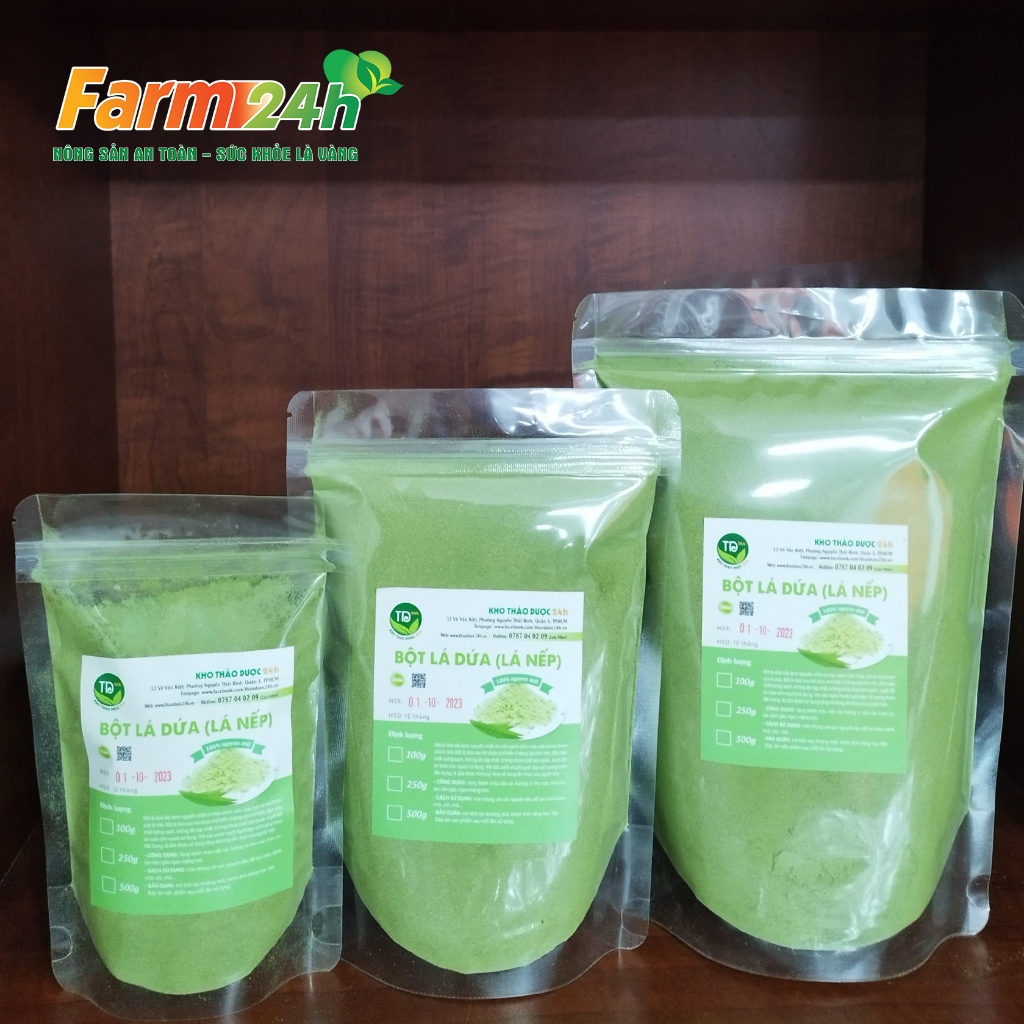 Bột lá dứa  tự nhiên, dùng tạo màu và mùi cho món ăn, thơm ngon, an toàn, bảo quản được lâu | Farm24h