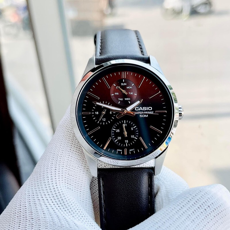 Đồng hồ nam dây da Casio MTP E330L