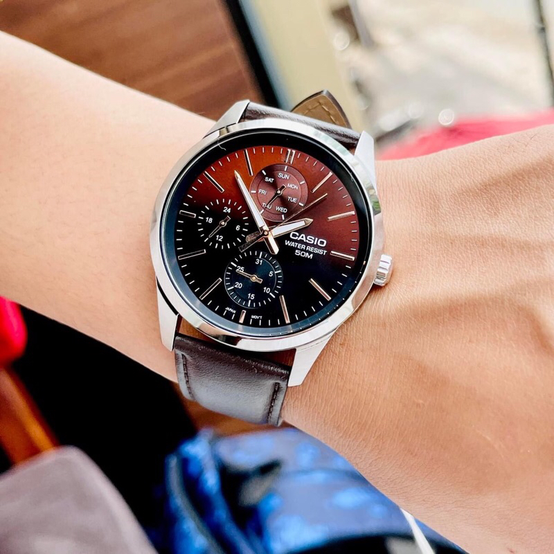 Đồng hồ nam dây da Casio MTP E330L