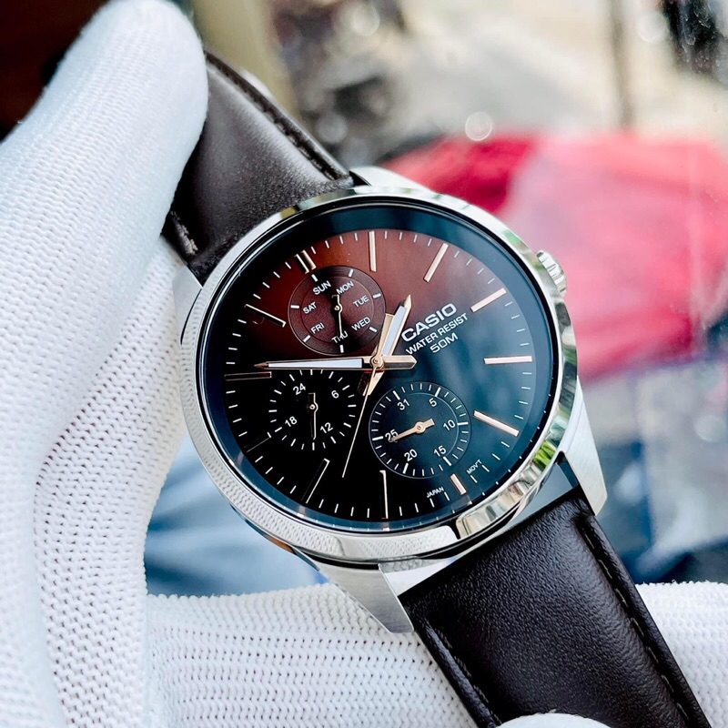 Đồng hồ nam dây da Casio MTP E330L