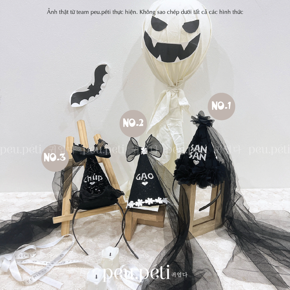 THÊU TÊN nón chóp phong cách halloween - by Peu.peti