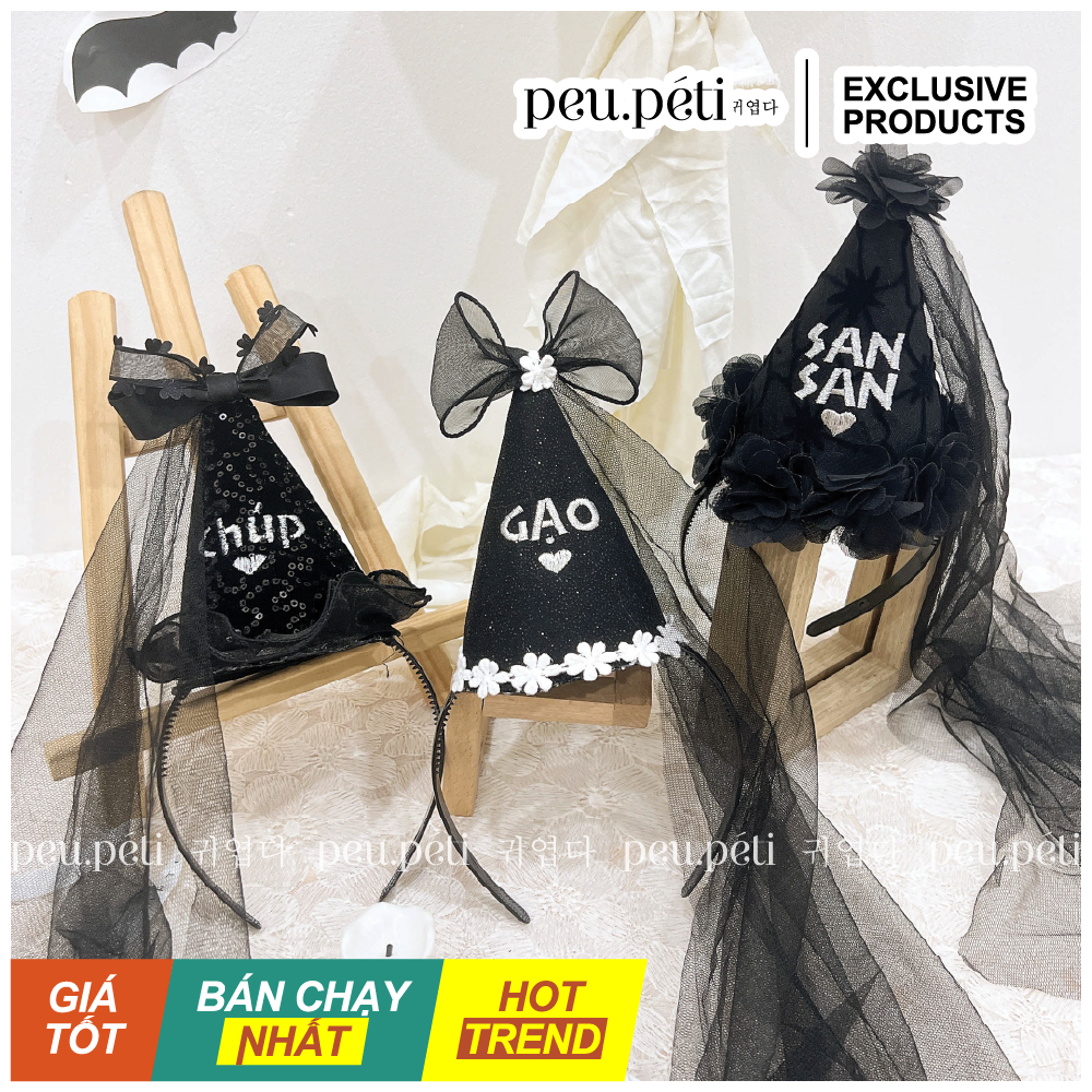 THÊU TÊN nón chóp phong cách halloween - by Peu.peti