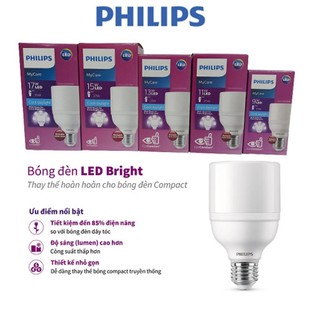 Bóng đèn led bright philips 9w-11w e27 ánh sáng trắng – vàng ấm 230v