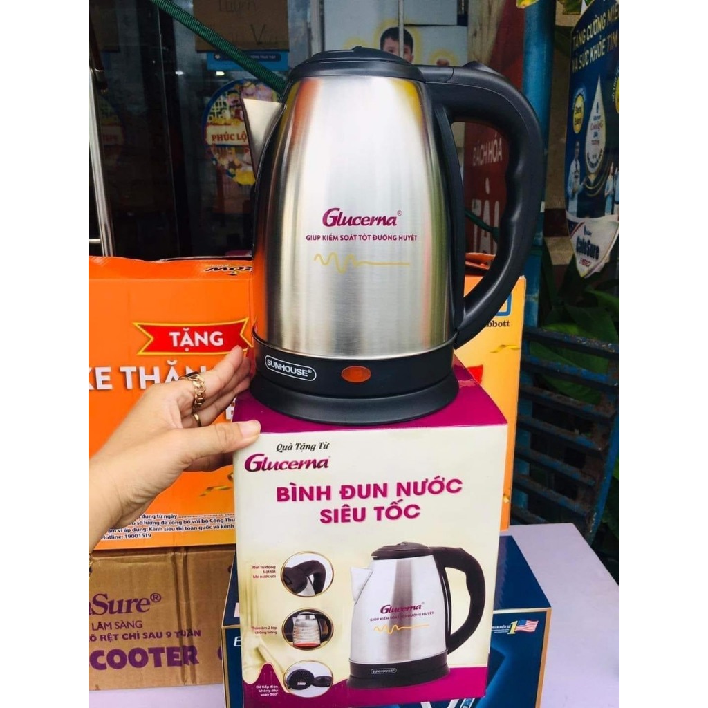 ẤM SIÊU TỐC INOX SUNHOUSE 1,8 Lít (HKM Glucerna )