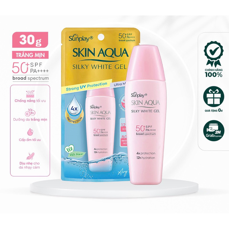 Chính Hãng-Chống Nắng Sunplay Skin Aqua Dưỡng Trắng Da,Ngừa Mụn, Dưỡng Ẩm SPF 50+ 25-55g