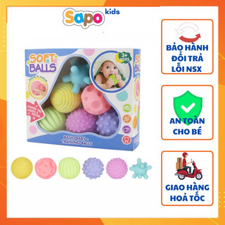 Bộ 6 bóng cho bé chơi, bóng giúp bé phát triển xúc giác,thị giác,thính giác cho bé(Có Thể Tiệt Trùng Nhiệt Độ Cao)