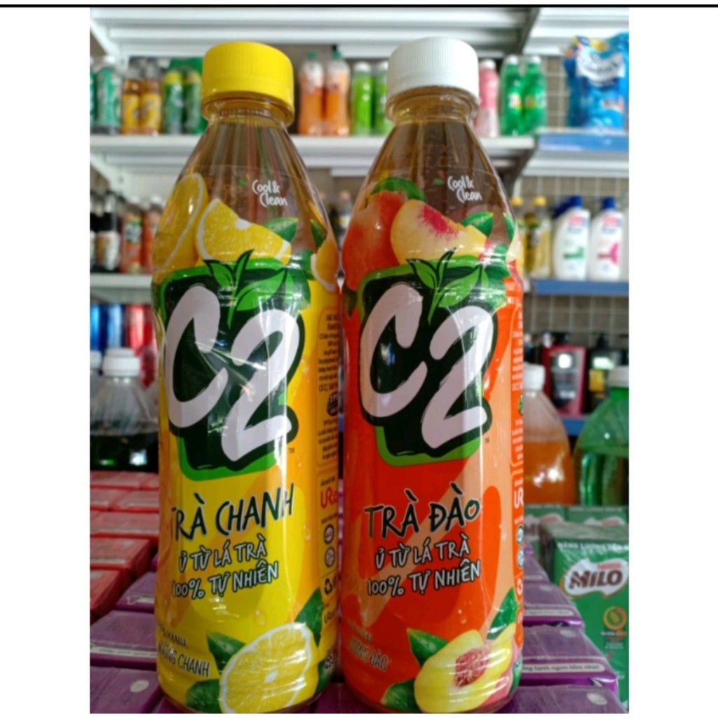 Lốc 6 chai C2 chanh/ đào 450ml