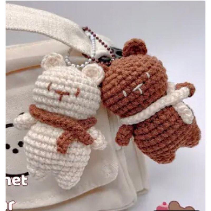 Móc khoá thú bông mini handmade treo túi/ hộp bút/ túi tote