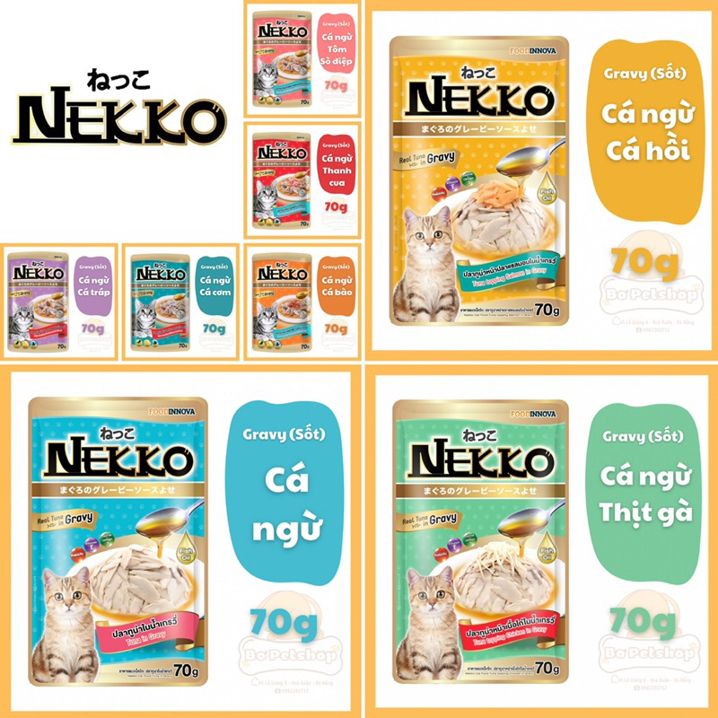 Pate cho mèo Nekko, pate Nekko cho mèo gói 70g, Nội địa Thái Lan - Bơ Petshop