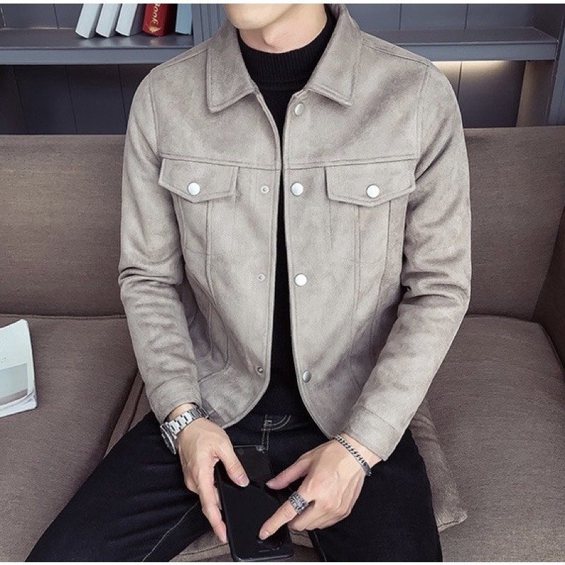 Áo khoác nam thu đông da lộn 3 màu cực chất phong cách thể thao năng động hottrend 2024