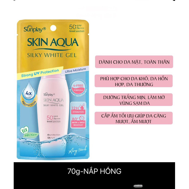 Chính Hãng-Chống Nắng Sunplay Skin Aqua Dưỡng Trắng Da,Ngừa Mụn, Dưỡng Ẩm SPF 50+ 25-55g