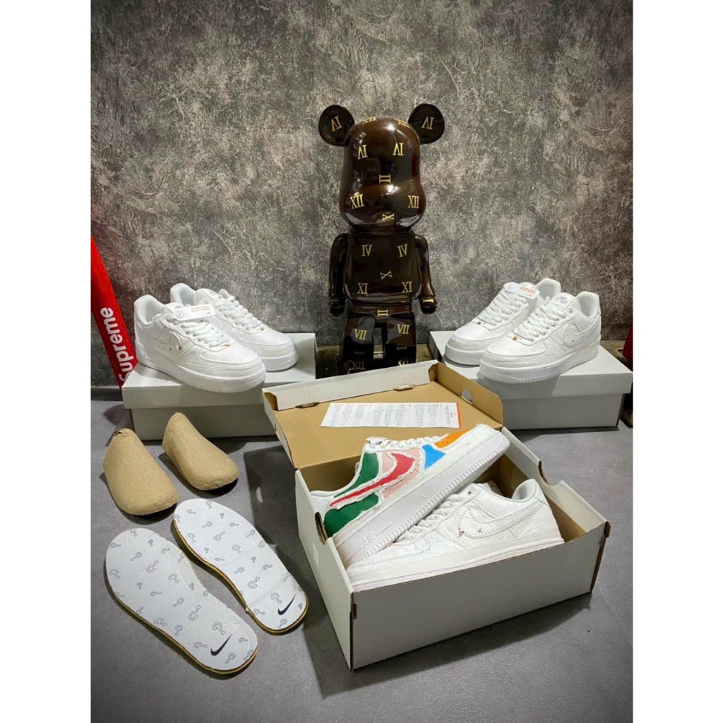 Giày thể thao Ni.ke Air Force 1 Tear Away bản vải xé hot 2023, Giày Sneaker Af1 7 màu tự xé bản chuẩn Sc full phụ kiện