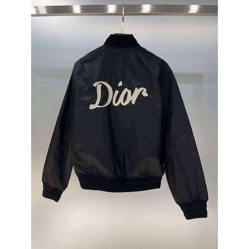 Áo bomber đen di.or , áo khoác nam nữ dày dặn , full tem mác bản cao cấp