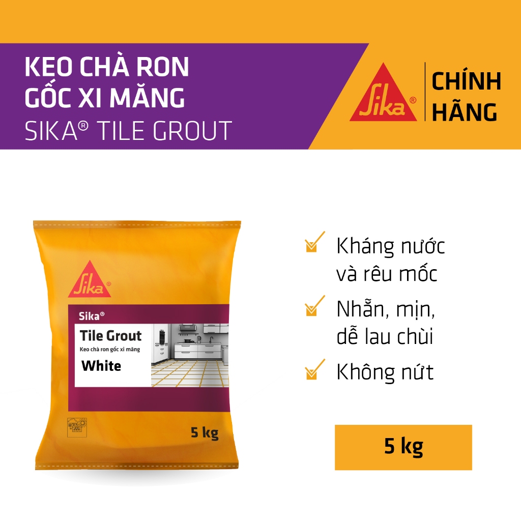 Sika - Keo chà ron chống thấm Sika ® Tile Grout (Trắng) (bao 5 kg)