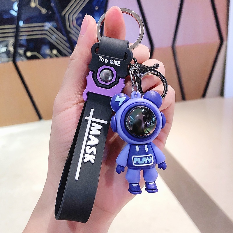 Móc chìa khóa đôi anime cute SIDOHOME có dây cao su thích hợp treo balo điện thoại