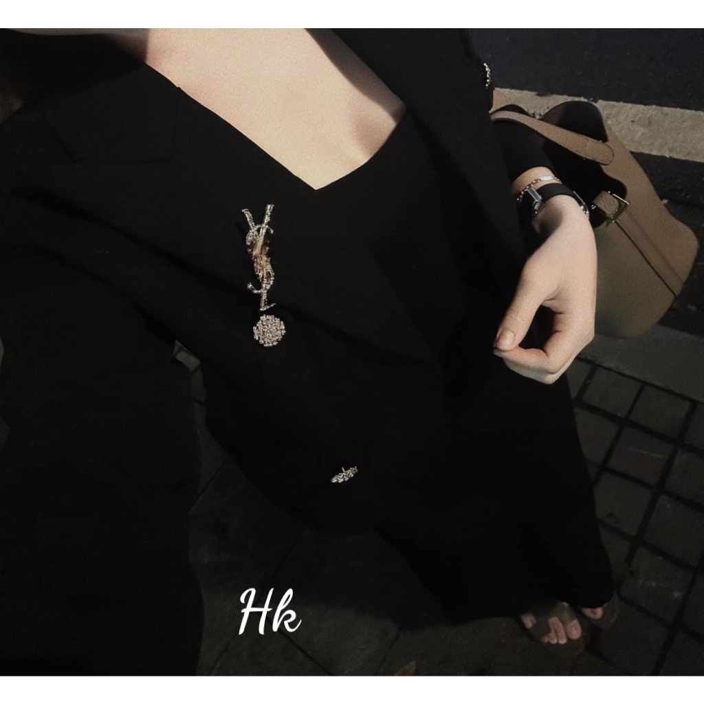 Áo vest dáng croptop kèm tag đồng xịn xò sang chảnh dành cho nữ mặc mùa thu đông xinh - Thời Trang Bảo Trang - Hk10.4