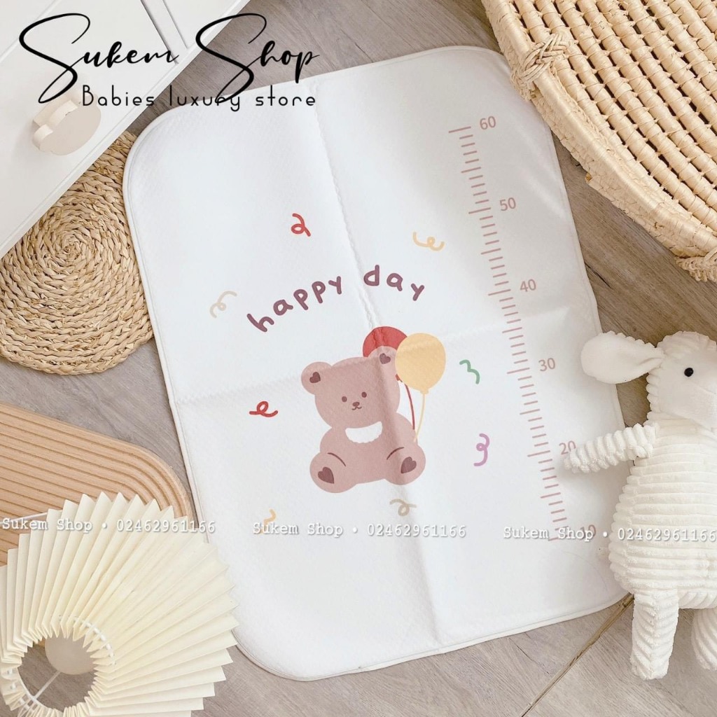 Tấm Lót Chống Thấm 4D Cho Bé Sơ Sinh - Tấm Lót Chống Thấm Phong Cách Hàn Cho Bé
