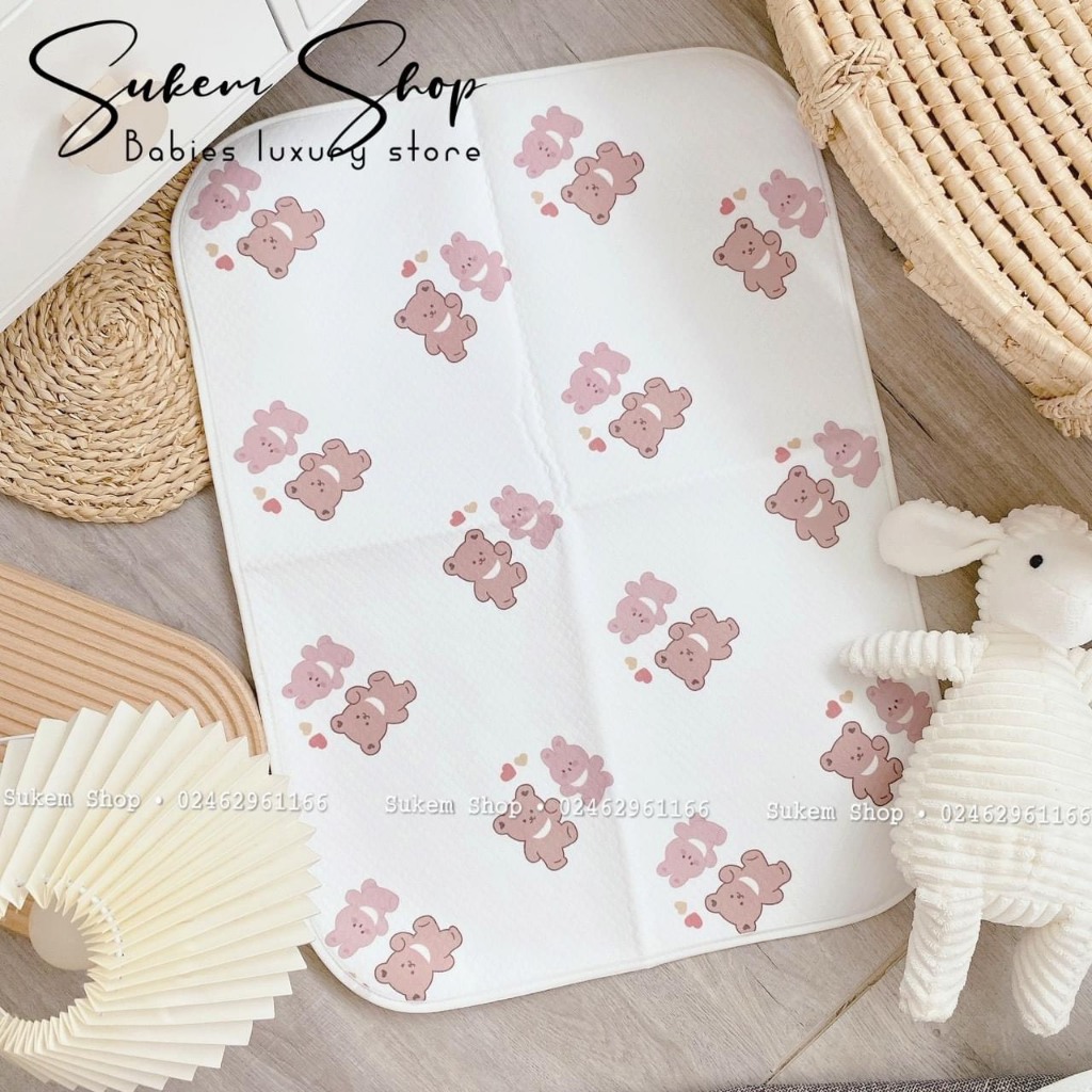 Tấm Lót Chống Thấm 4D Cho Bé Sơ Sinh - Tấm Lót Chống Thấm Phong Cách Hàn Cho Bé
