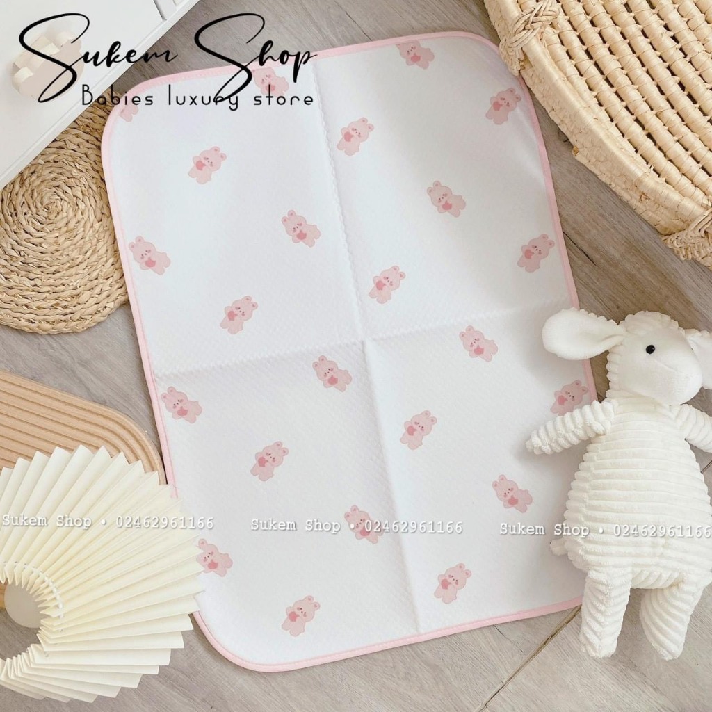 Tấm Lót Chống Thấm 4D Cho Bé Sơ Sinh - Tấm Lót Chống Thấm Phong Cách Hàn Cho Bé