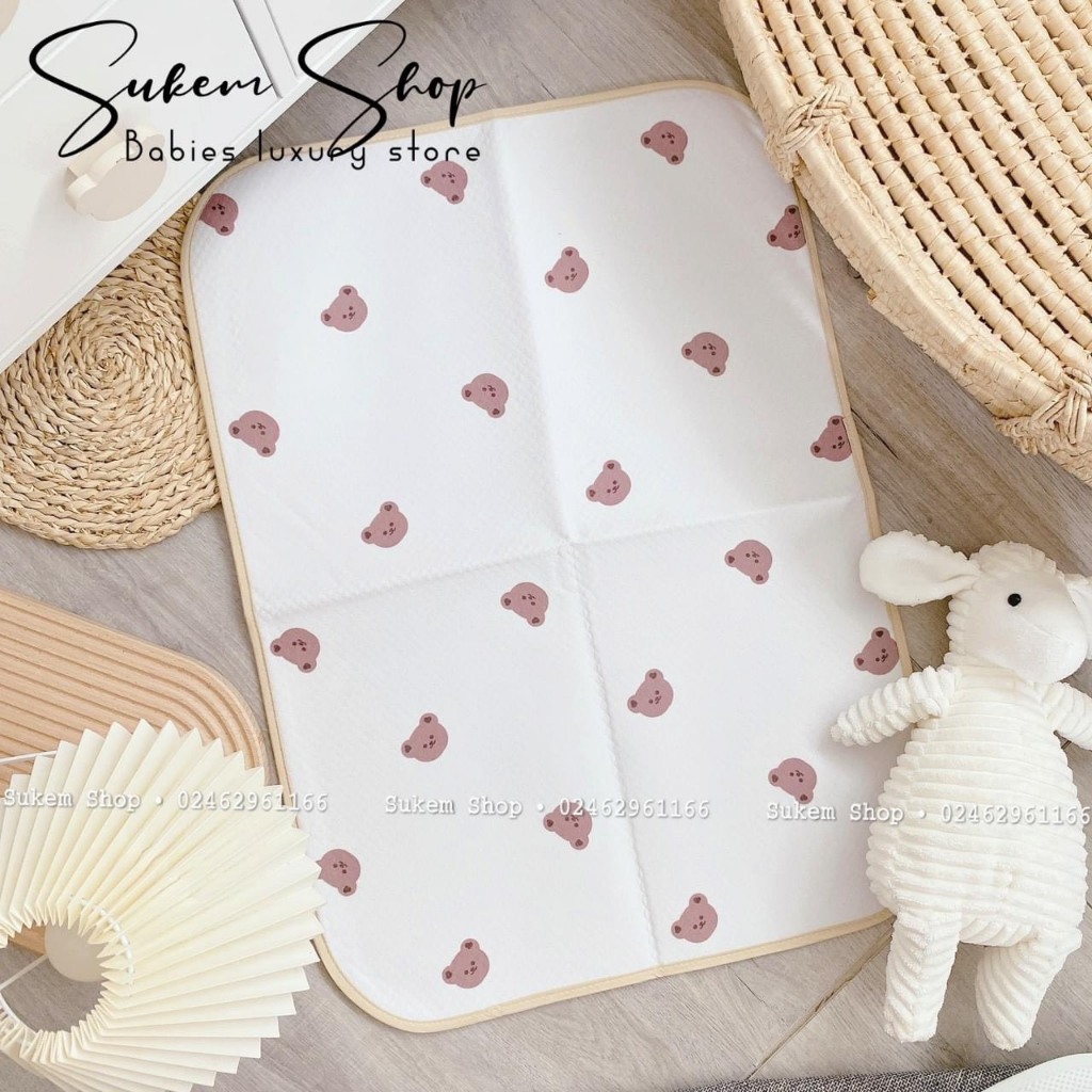 Tấm Lót Chống Thấm 4D Cho Bé Sơ Sinh - Tấm Lót Chống Thấm Phong Cách Hàn Cho Bé