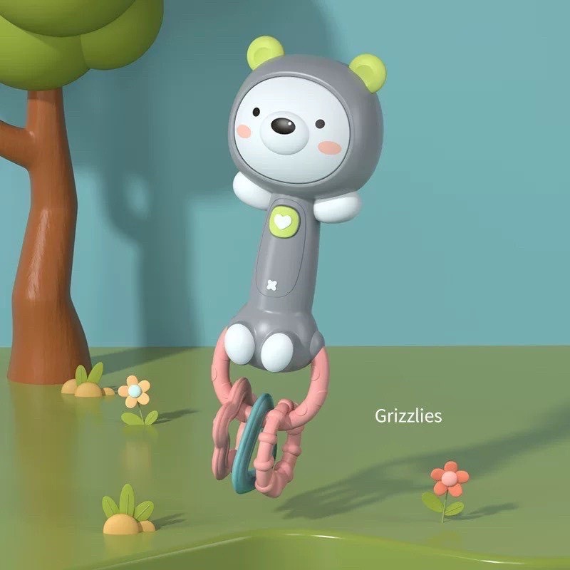 Đồ chơi trẻ em, Xúc xắc xoay 360 độ kiêm gặm nướu phát nhạc, đèn ngủ cực dễ thương cho bé