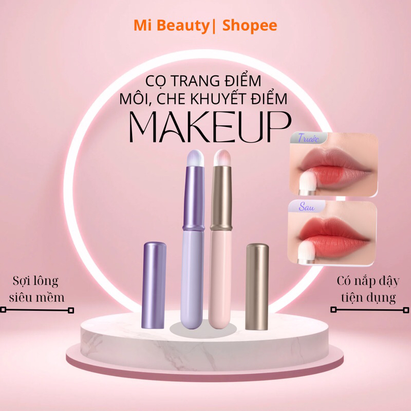 Cọ Trang Điểm Môi Che Khuyết Điểm Siêu Mềm Có Nắp Đậy