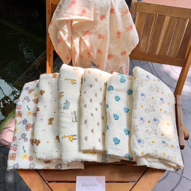 Khăn Tắm + Chăn Muslin siêu mềm siêu thoáng cho bé