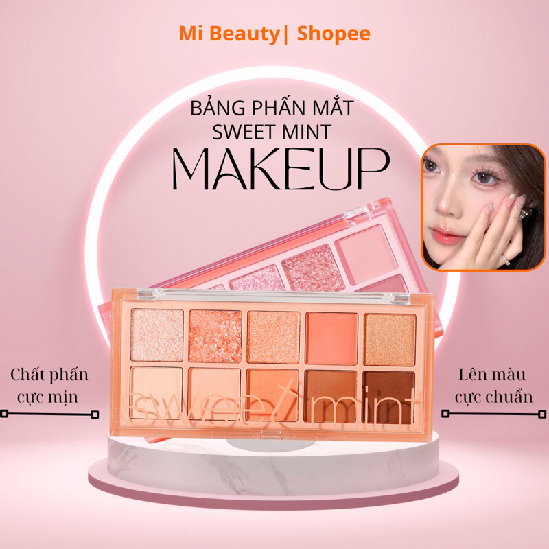 Bảng Phấn Mắt SWEET MINT 10 Màu Xinh Xắn, Lấp Lánh
