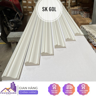 Phào chỉ tường Ps trắng ngà, phào 6cm lệch trắng bóng, cây dài 2.4m vân chuyển cắt đôi- Phương Anh Lux Decor
