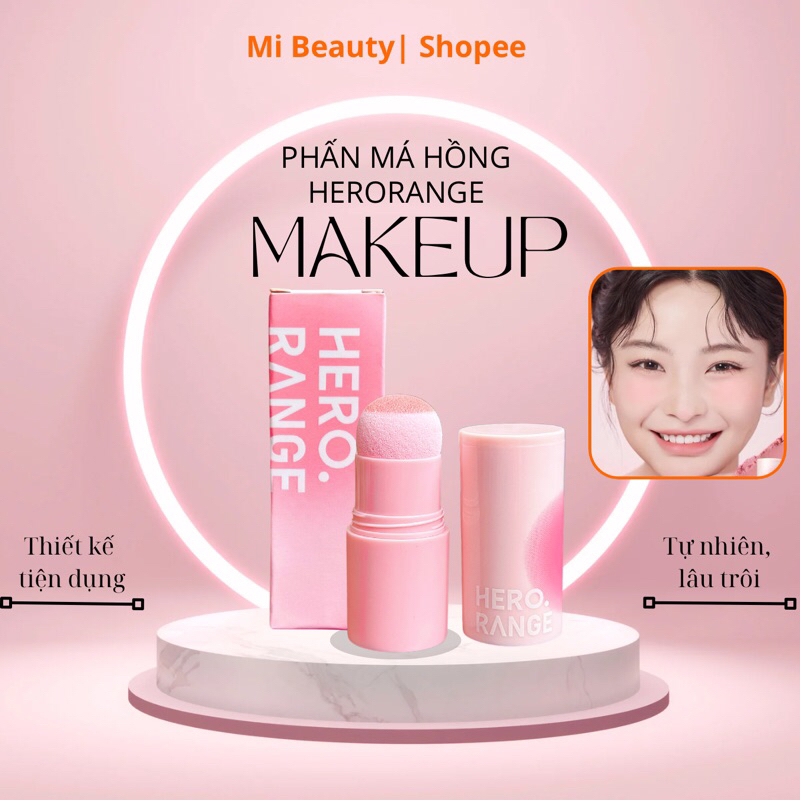 Phấn Má Hồng HERORANGE Dạng Thỏi Có Sẵn Mút Tiện Dụng