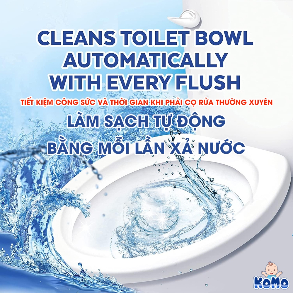 Cốc Thả Bồn Cầu Dạng Sáp Tan Chậm Sử Dụng Tới 1800 Lượt Xả KoMo Toilet Cleaner