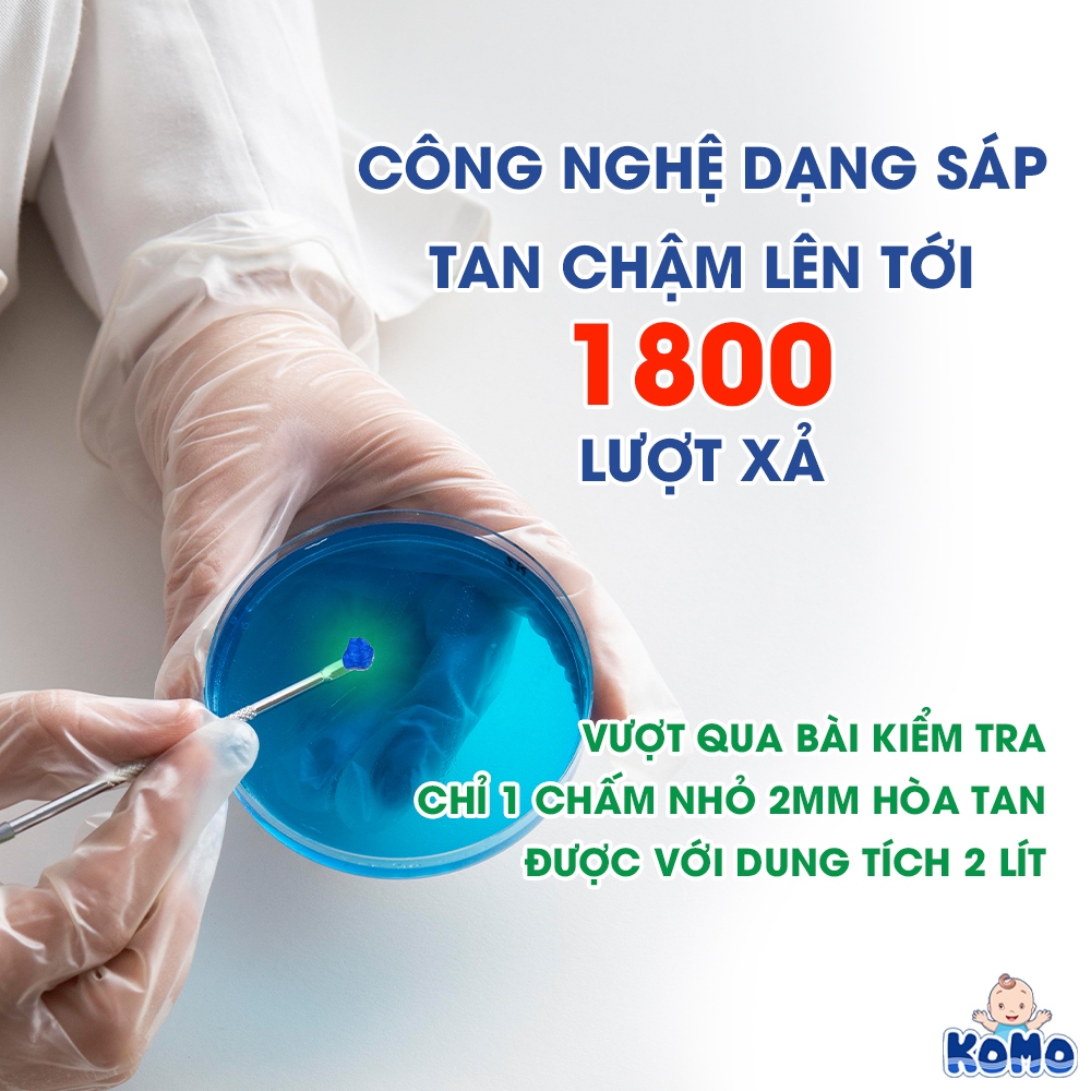 Cốc Thả Bồn Cầu Dạng Sáp Tan Chậm Sử Dụng Tới 1800 Lượt Xả KoMo Toilet Cleaner