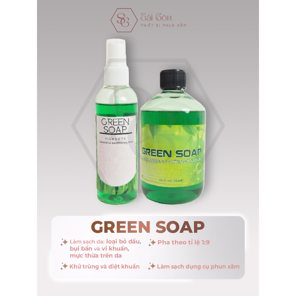 Green Soap Vệ Sinh Xăm Hình Tạo Bọt
