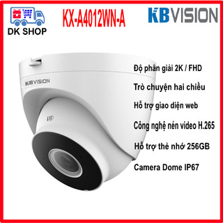Camera ip wifi kbvision kx-a4012wn-a 4mp 2k | kx-a2012wn-a 2mp fhd - dome ip 67 - đàm thoại 2 chiều.