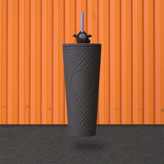 Ly starbucks cold cup 24oz plastic grey jewel with kitten bat topper