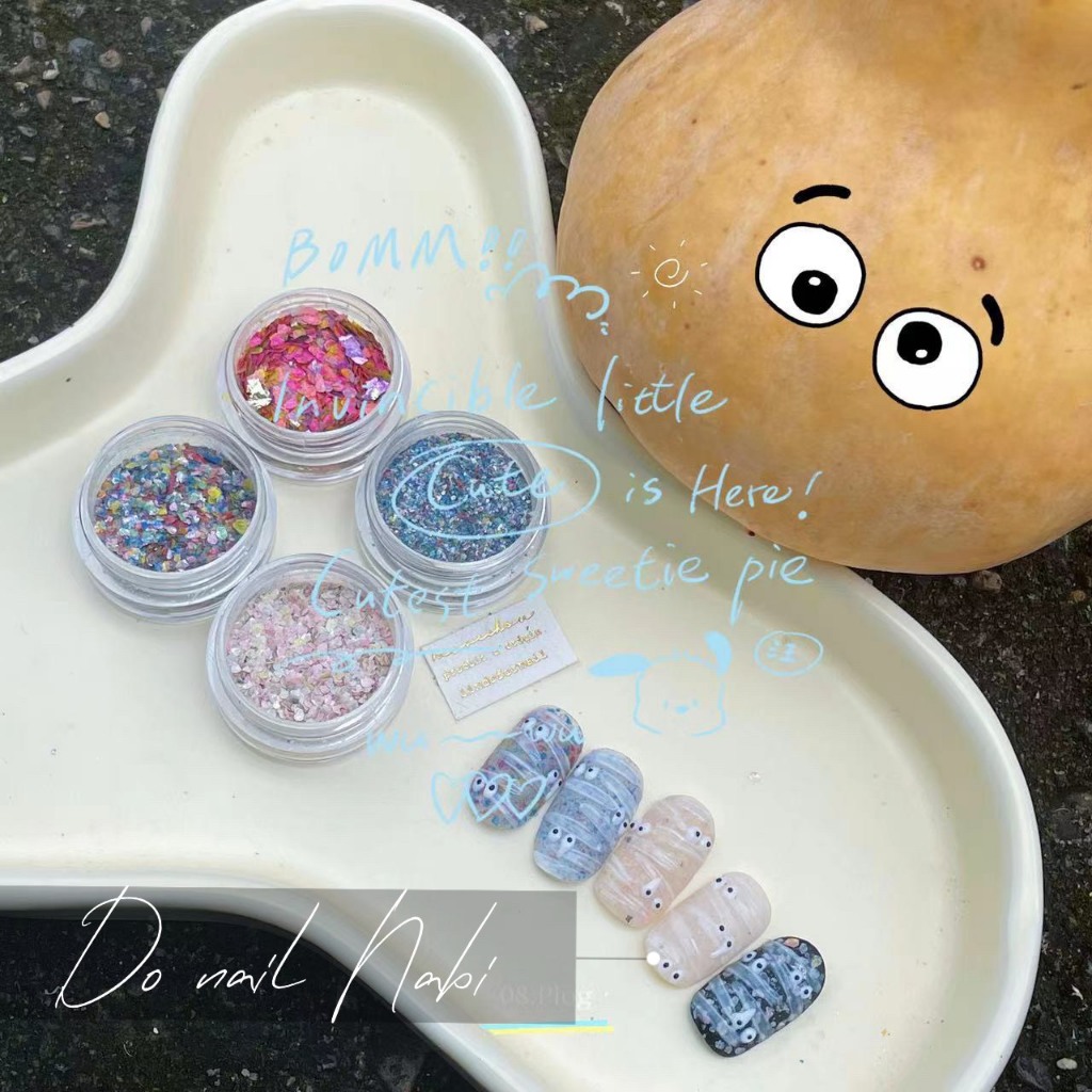 Xà cừ dạ hàn mix phong cách nail hàn , ẩn móng trang trí móng tay