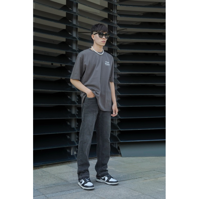 𝗦𝘁𝗿𝗮𝗶𝗴𝗵𝘁 𝗗𝗲𝗻𝗶𝗺 - Quần Jean nam ống suông Xanh, Xám , Đen