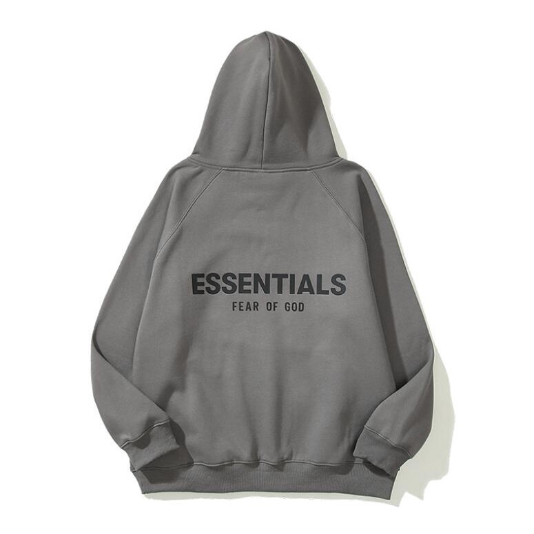 Áo Khoác Hoodie Essentials  Nam Nữ, Form Rộng Unisex Chất Nỉ Bông Dày Màu Xám - Repsaigon