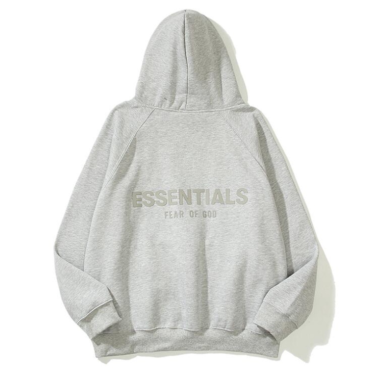 Áo Khoác Hoodie Essentials  Nam Nữ, Form Rộng Unisex Chất Nỉ Bông Dày Màu Xám - Repsaigon