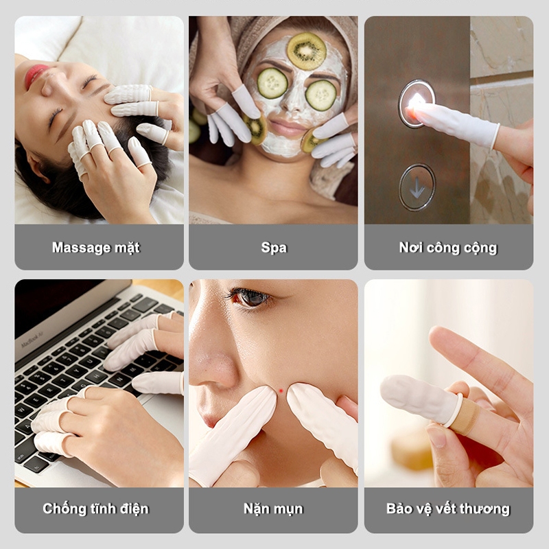 Bao Ngón Tay Cao Su Y Tế - Gói 500g. Bao tay ngón cao su tĩnh điện, ngăn ngừa mồ hôi vết bẩn.