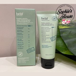 100ml / Sữa rửa mặt ngăn ngừa mụn BELIF Problem Solution Vegan Cleansing Foam