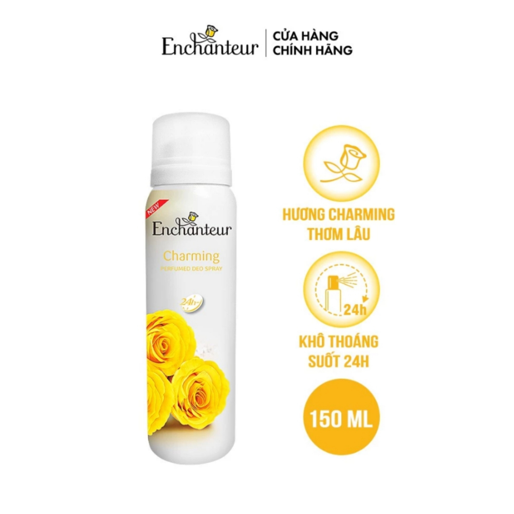 Xịt Khử mùi Enchanteur Charming/ Sensation/ Delightful/ Romantic/ Magic 150ml/ chai