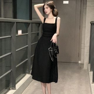 Váy body 2 dây đầm ôm body sexy dáng chữ A vải co giãn màu đen có Bigsize tôn dáng phong cách Hàn Quốc [V2D]